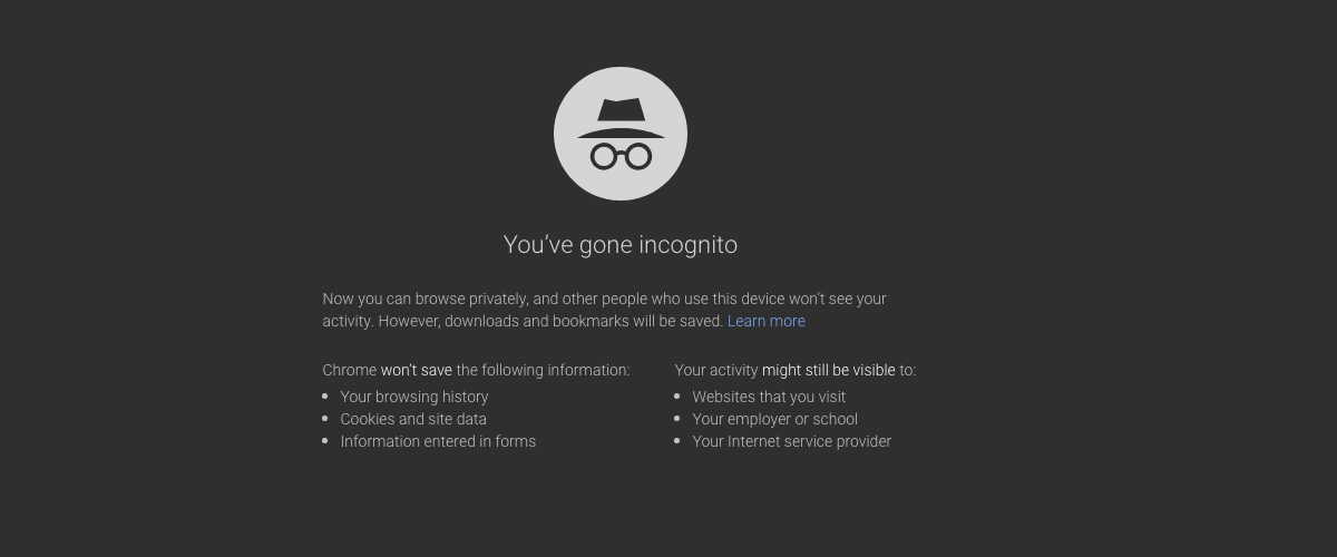 Google Incognito window