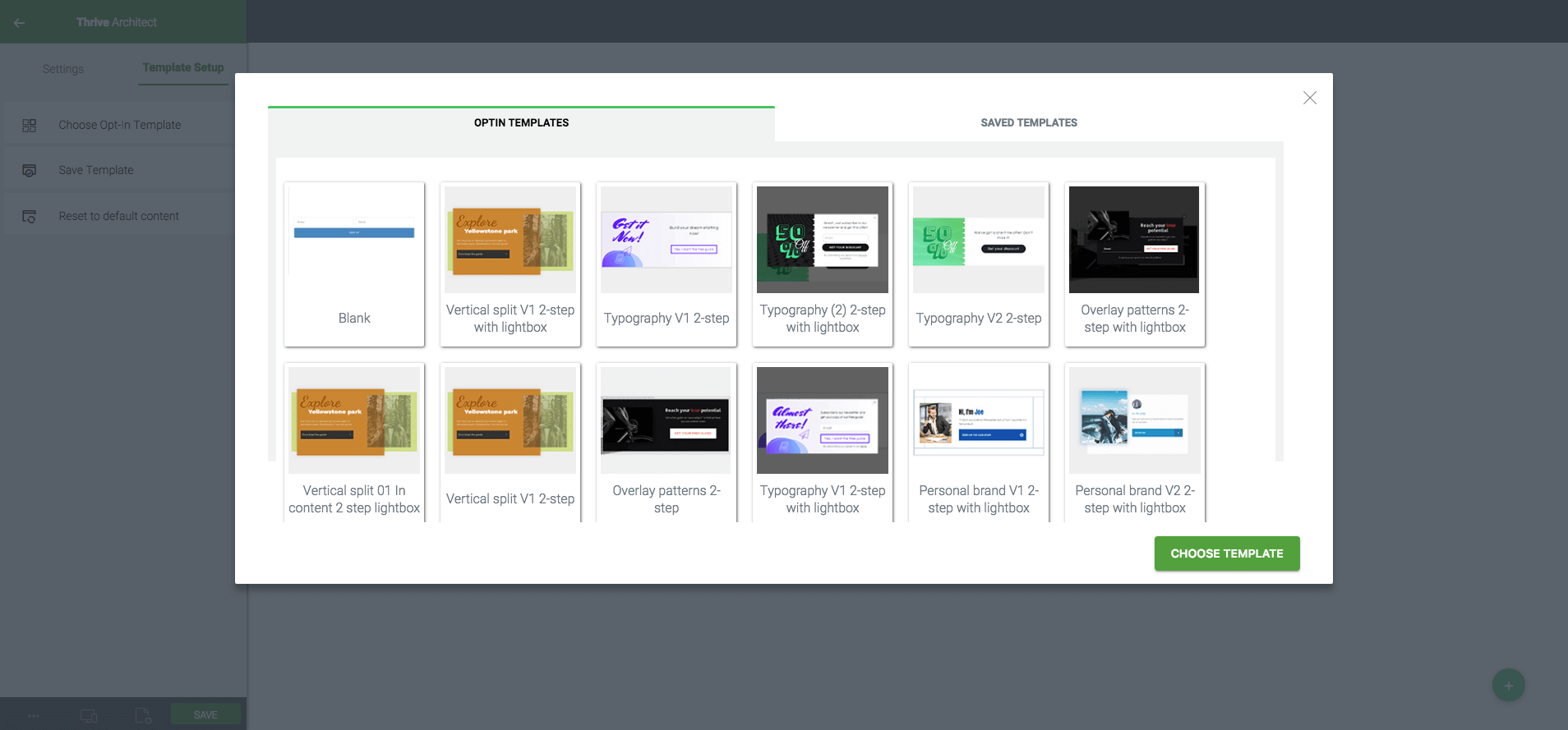 Thrive Leads - Select a lead form design from the templated designs available