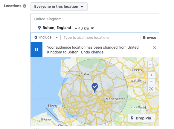 Location selection for your audience