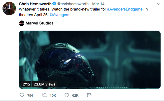 End Game actor tweet