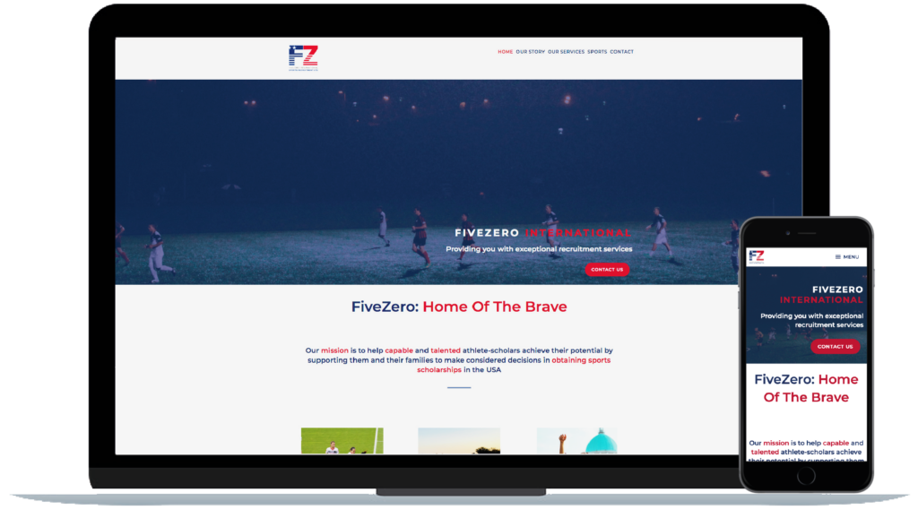 FiveZero Site Desktop and Mobile Computer and Mobile versions of the website