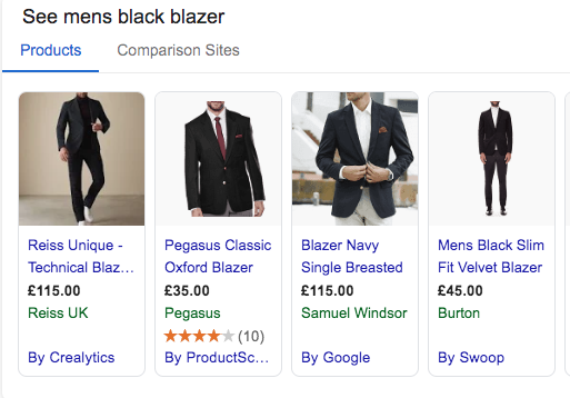 Use the price attribute - blazers showing price on google