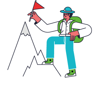 success (1) Graphic of a person on a mountain