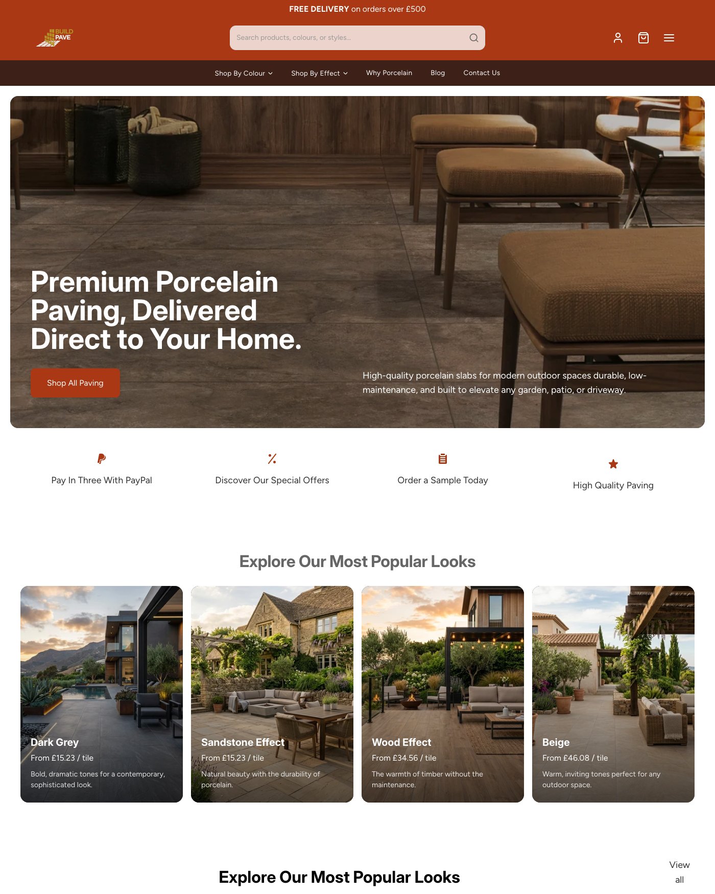 The Build Pave homepage on desktop